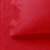 1000TC Ultra Soft Single Size Bed Red Flat & Fitted Sheet Set
