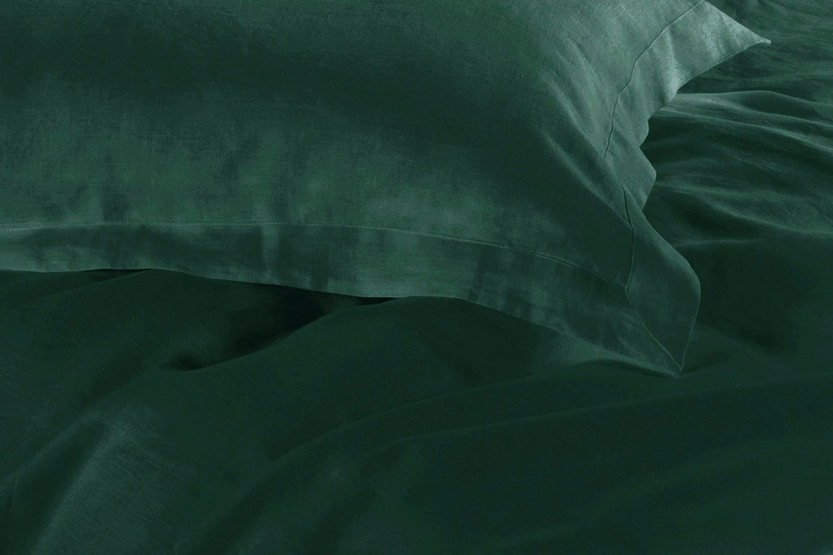 1000TC Tailored Double Size Quilt/Duvet Cover Set - Dark Green