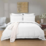 1000TC Tailored King Single Size White Duvet Quilt Cover Set