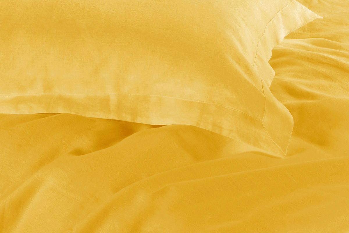 Tailored 1000TC Ultra Soft King Single Size Yellow Duvet Quilt Cover Set