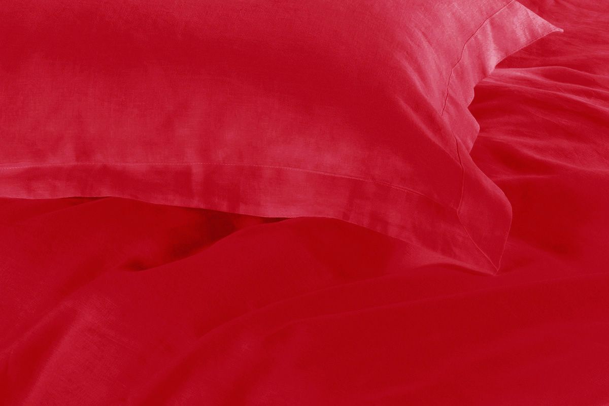 1000TC Tailored King Single Size Red Duvet Quilt Cover Set