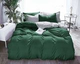 1000TC Reversible Queen Size Green and Grey Duvet Quilt Cover Set