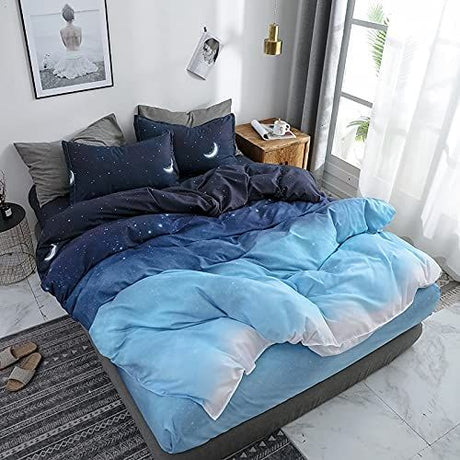 Night Blue King Size Duvet Quilt Cover Set