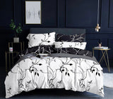 Tree Reversible King Size Bed Quilt/Duvet Cover Set Black