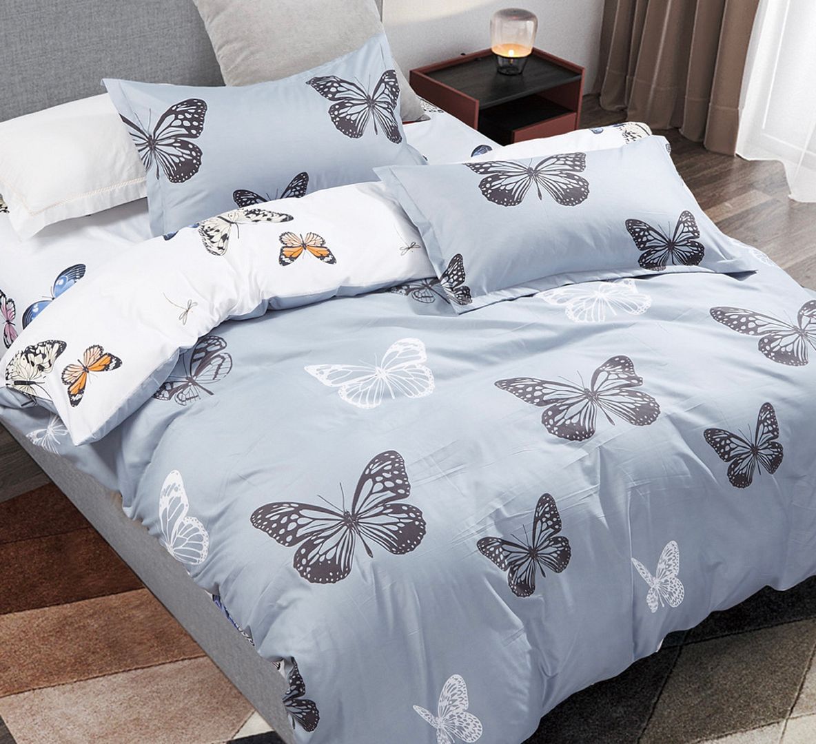 Butterfly King Size Quilt/Duvet Cover Set