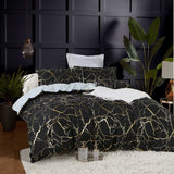 Reversible Design King Size Black Duvet Quilt Cover Set