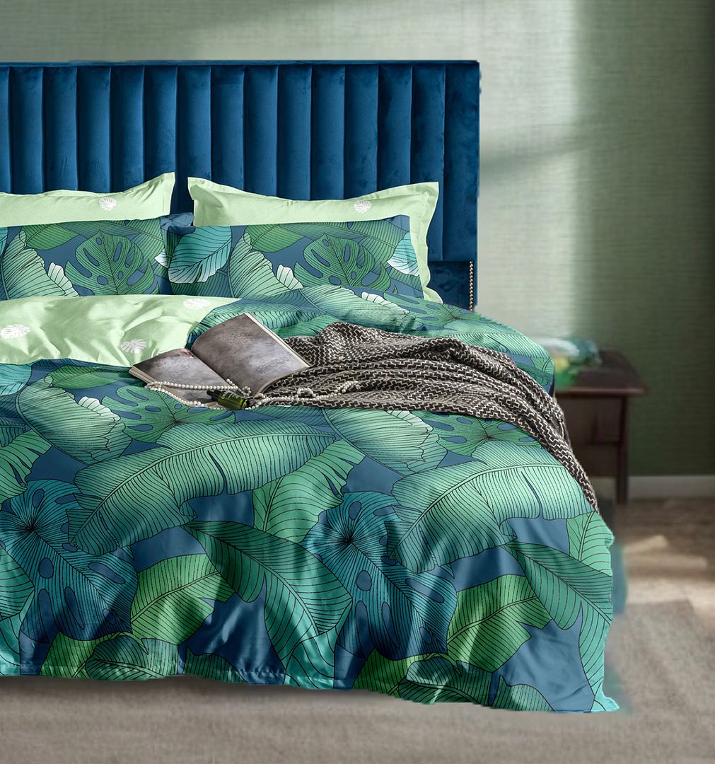 Kalena Leaves Quilt Cover Set - King Size