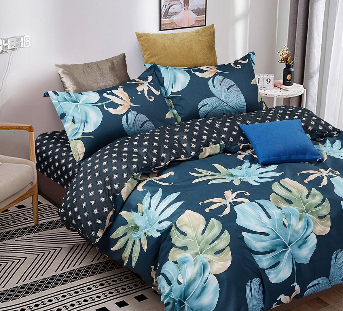 Leaves Super King Size Quilt/Duvet Cover Set