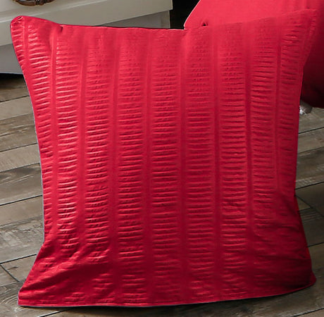 1000TC Premium Ultra Soft Seersucker Cushion Covers - 2 Pack - Red