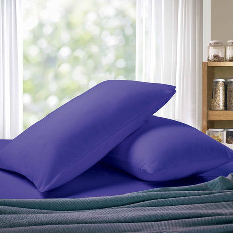 1000TC Premium Ultra Soft Queen size Pillowcases 2-Pack - Royal Blue