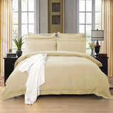 1000TC Tailored Single Size Yellow Cream Duvet Quilt Cover Set