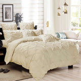 Diamond Pintuck Double Size Quilt/Duvet Cover Set - Beige