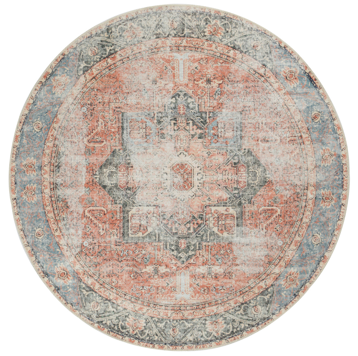 vintage-crown-cezanne-terracotta-sky-distressed-vintage-round-rug 180X180