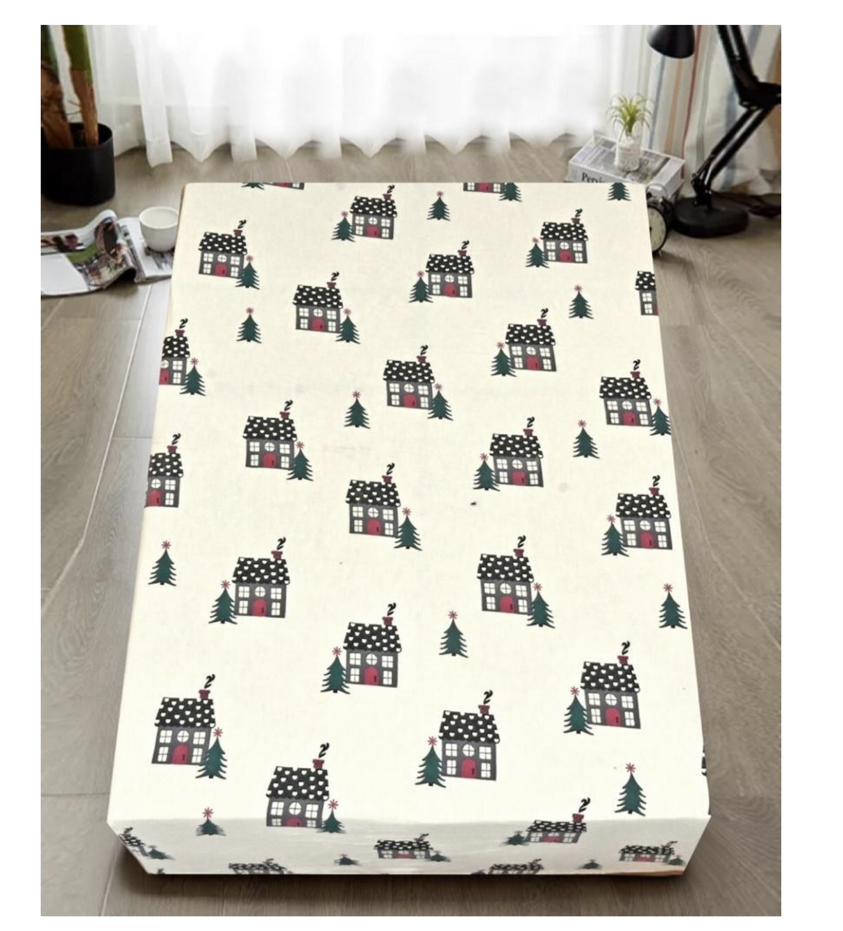 King Luxury 100% Cotton Flannelette Fitted Bed Sheet Xmas Flannel - Beige