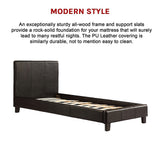 Single PU Leather Bed Frame Black