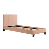 Single PU Leather Bed Frame Pink