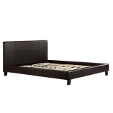 Queen PU Leather Bed Frame Brown