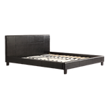 King PU Leather Bed Frame Brown