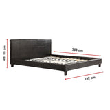 King PU Leather Bed Frame Brown