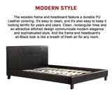 Queen PU Leather Bed Frame Black