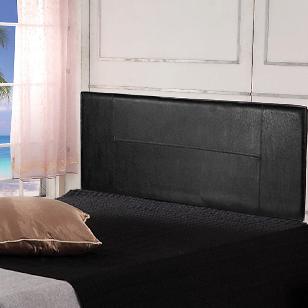 PU Leather Queen Bed Headboard Bedhead - Black