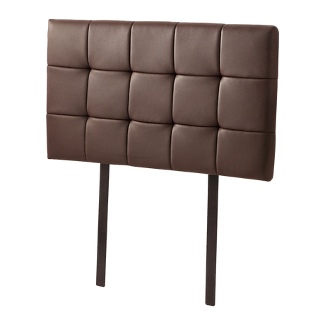 PU Leather Single Bed Deluxe Headboard Bedhead - Brown