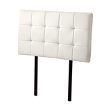 PU Leather Single Bed Deluxe Headboard Bedhead - White