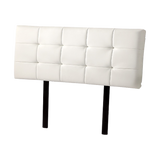 PU Leather Double Bed Deluxe Headboard Bedhead - White