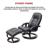 PU Leather Massage Chair Recliner Ottoman Lounge Remote