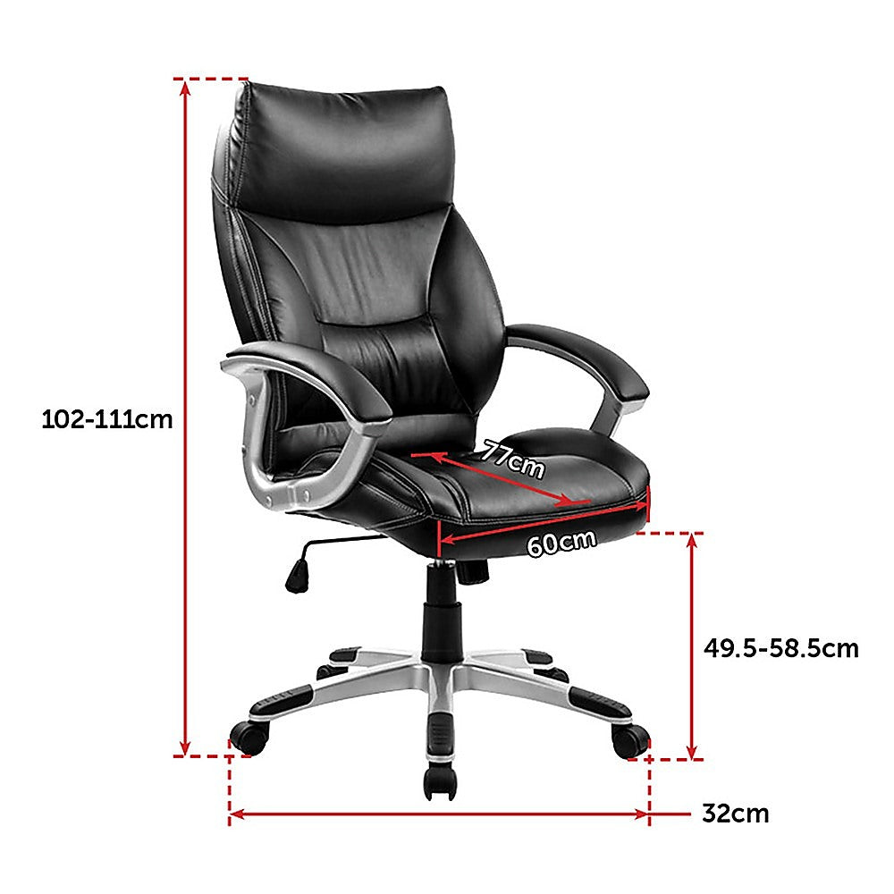 PU Leather Office Chair Executive Padded Black