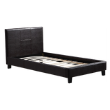 Single PU Leather Bed Frame Brown