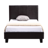 Single PU Leather Bed Frame Brown