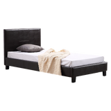 Single PU Leather Bed Frame Brown