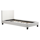 Single PU Leather Bed Frame White