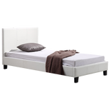 Single PU Leather Bed Frame White