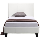 Single PU Leather Bed Frame White