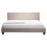 King Linen Fabric Bed Frame Beige