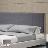 Linen Fabric King Bed Headboard Bedhead - Grey