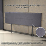 Linen Fabric King Bed Headboard Bedhead - Grey