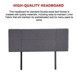 Linen Fabric Double Bed Headboard Bedhead - Grey