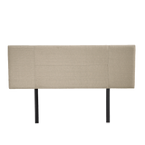 Linen Fabric Double Bed Headboard Bedhead - Beige