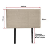 Linen Fabric Single Bed Headboard Bedhead - Beige