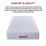 Palermo Contour 20cm Encased Coil King Single Mattress CertiPUR-US Certified Foam