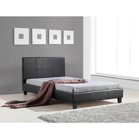 King Single PU Leather Bed Frame Black