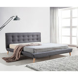 King Linen Fabric Deluxe Bed Frame Grey