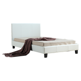 King Single PU Leather Bed Frame White