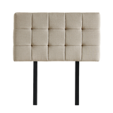 Linen Fabric Single Bed Deluxe Headboard Bedhead - Beige