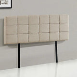 Linen Fabric Double Bed Deluxe Headboard Bedhead - Beige