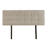 Linen Fabric Double Bed Deluxe Headboard Bedhead - Beige