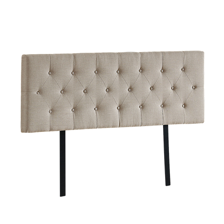 Linen Fabric Double Bed Deluxe Headboard Bedhead - Beige